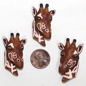 3 Giraffe Head Button Covers